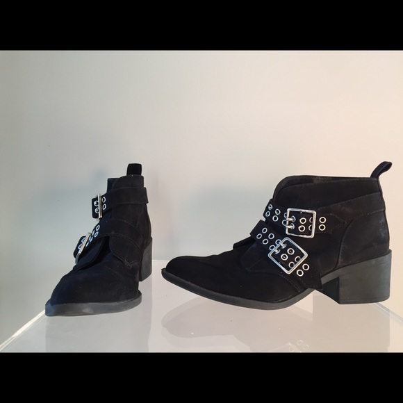 Black Booties with Buckles - Picture 2 of 13